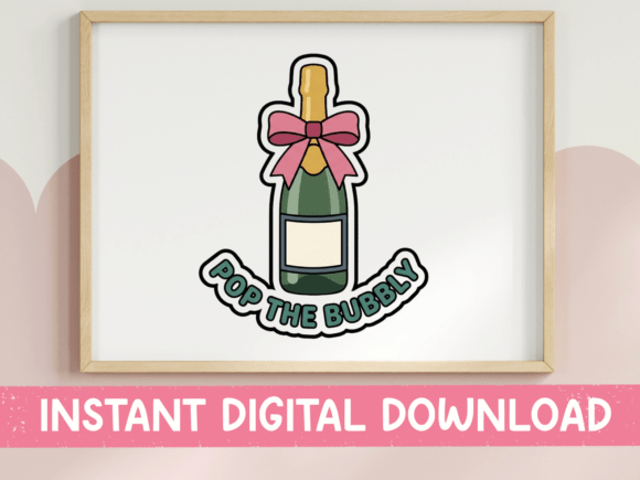 Celebrate in Style: Pop the Bubbly Champagne Bow Sticker