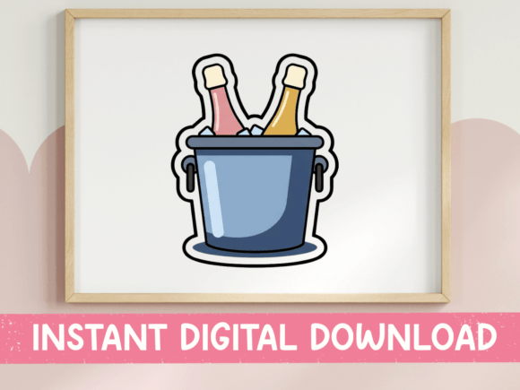 Champagne Ice Bucket Party Design: A Festive Visual Asset