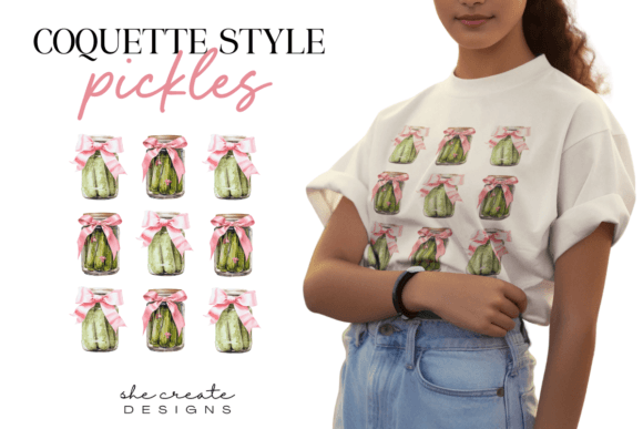 Coquette Pickles Design PNG: A Whimsical Touch for Modern Projects
