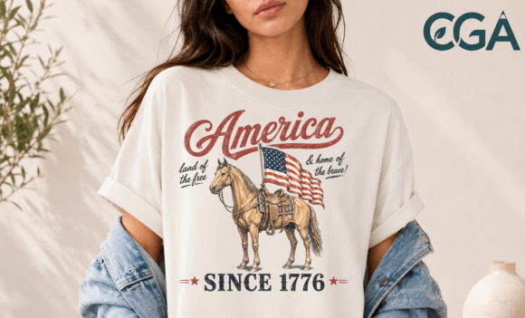 Patriotic Horse American Flag PNG: Western Design Asset