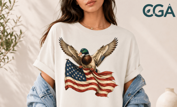 Patriotic Mallard Duck American Flag PNG for Bold Branding