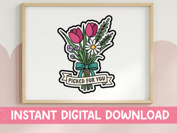 Picked for You Wildflower Bouquet: A Digital Sticker for Thoughtful Creators
