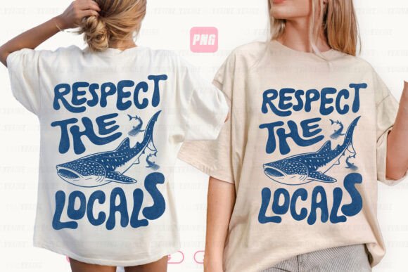 Respect The Locals: Trendy Summer Shark PNG for Your Projects