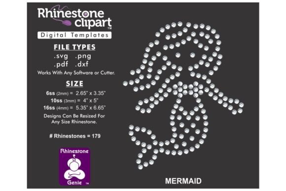 Rhinestone Template Design MERMAID 001: Create Stunning Custom Apparel